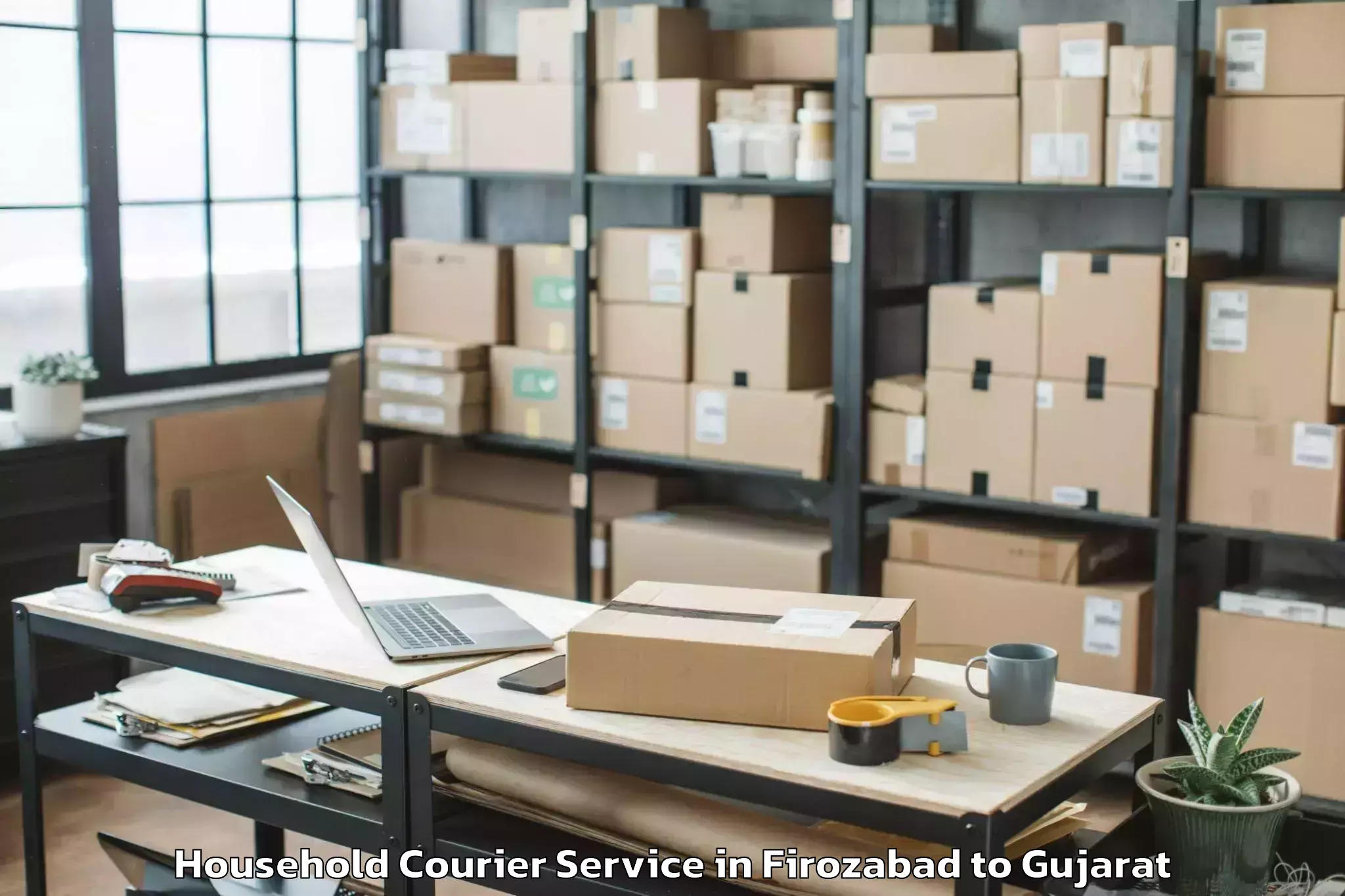 Quality Firozabad to Bavla Household Courier